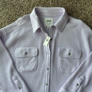 Aerie Waffleknit Button Down Shirt